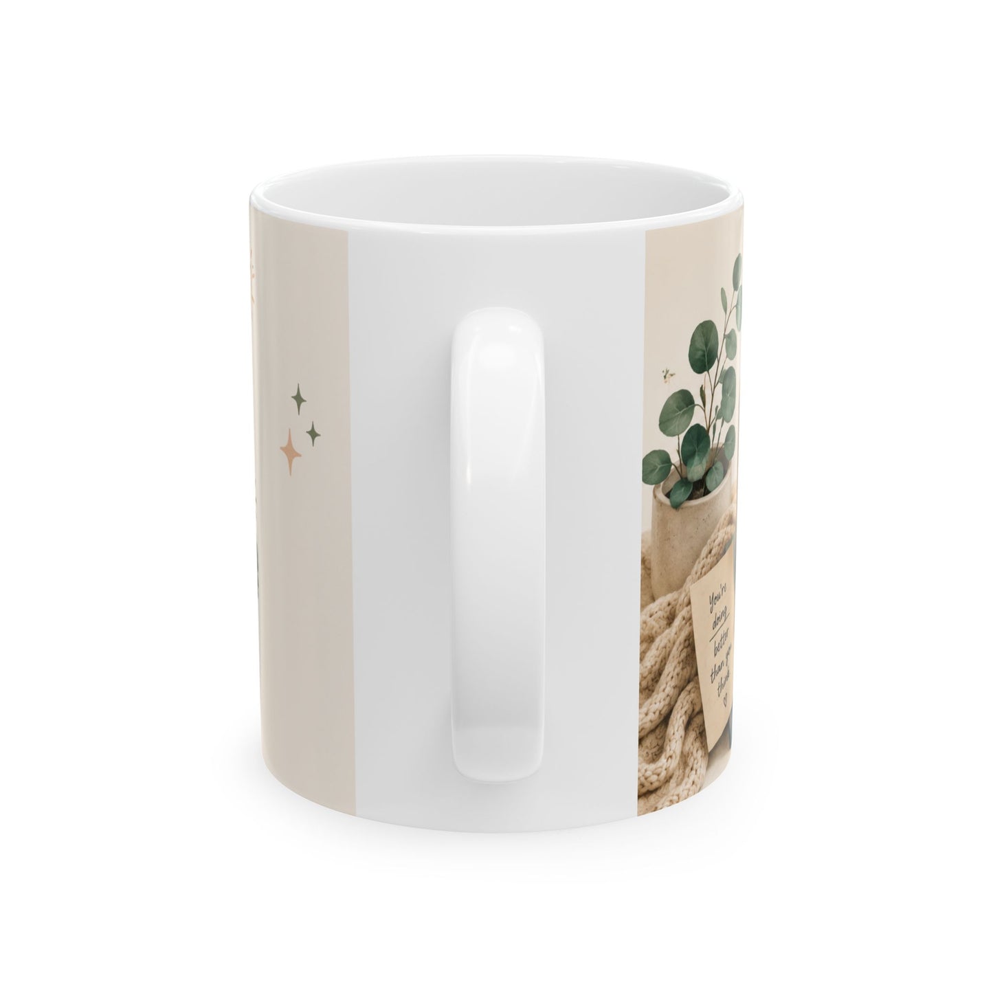 Keep Going Inspirational Ceramic Mug — "Even Your Lazy Days Are Part of the Process"