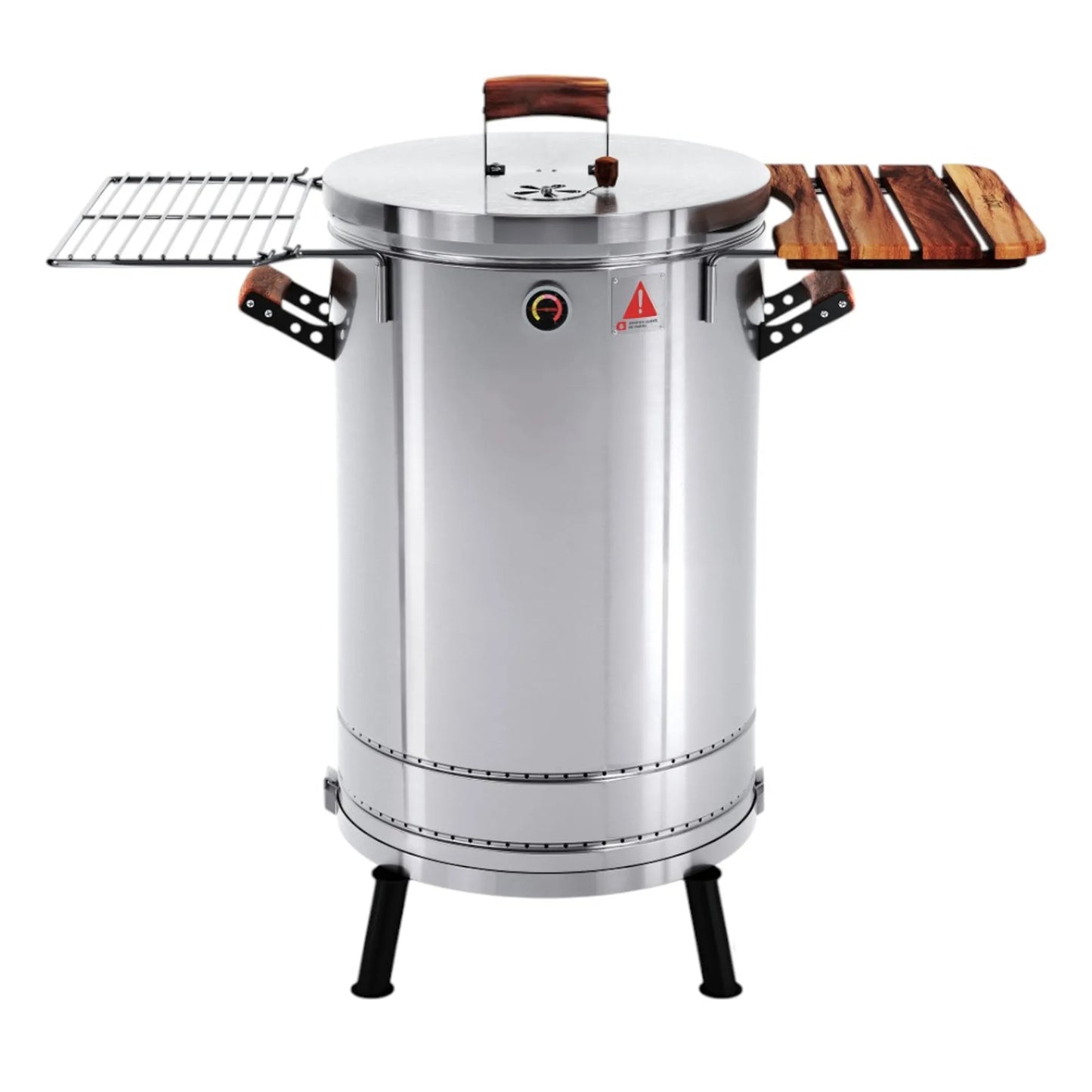 29" X 18" Silver Stainless Steel Portable Barrel Smoker Grill Combo